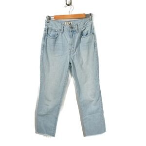 Madewell The Perfect Vintage Jean Light Wash Raw Hem Crop Denim Size 27‎